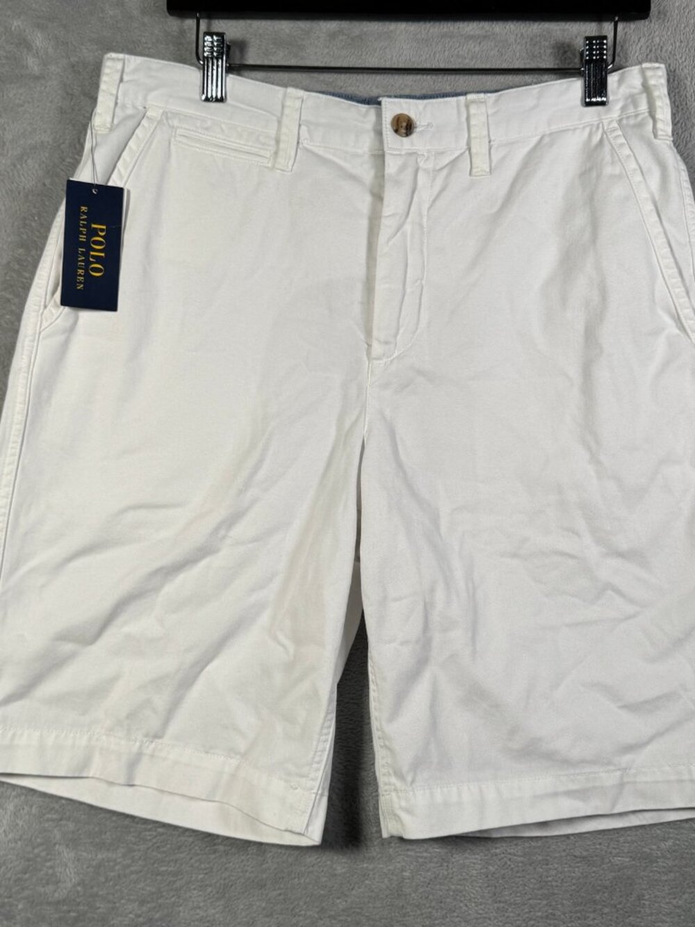 Polo Ralph Lauren Shorts Mens 31 White RELAXED Fit Cotton Chino 10 Inseam $98